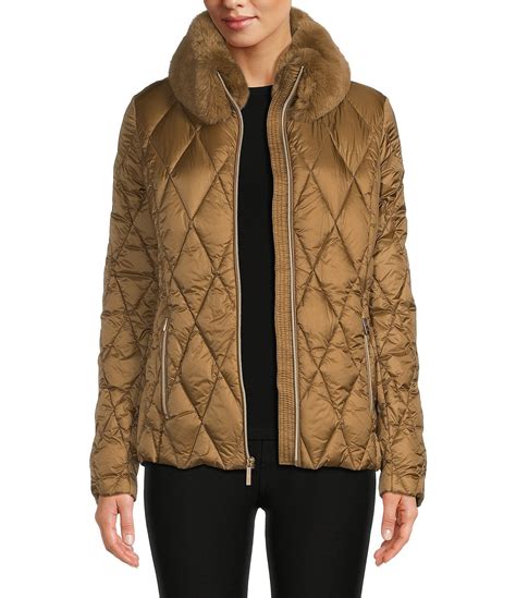 michael kors faux fur collar down puffer coat|michael kors winter puffer coat.